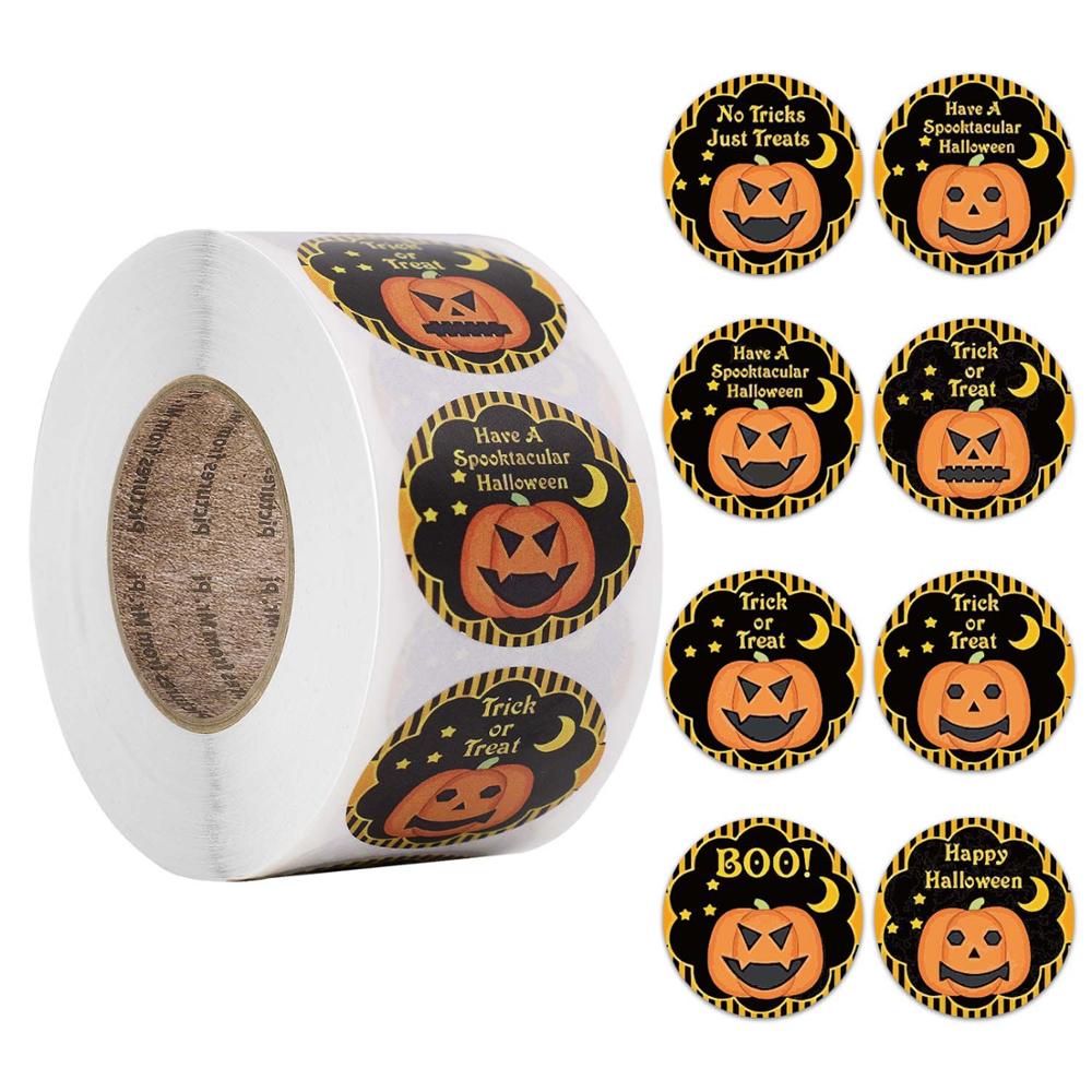 Explosive Halloween Pumpkin Pattern Candy Gift Envelope Sticker