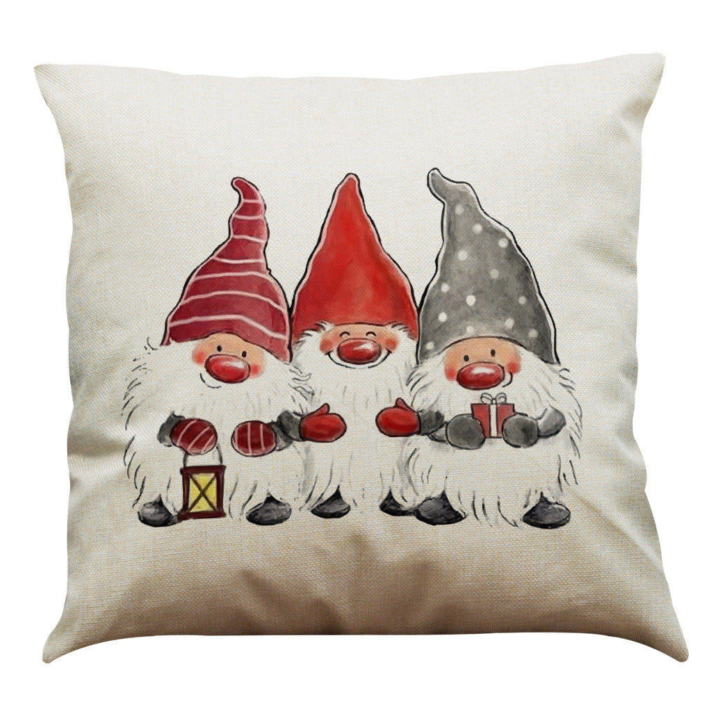 Christmas Cotton Linen Sofa Car Cushion Pillowcase