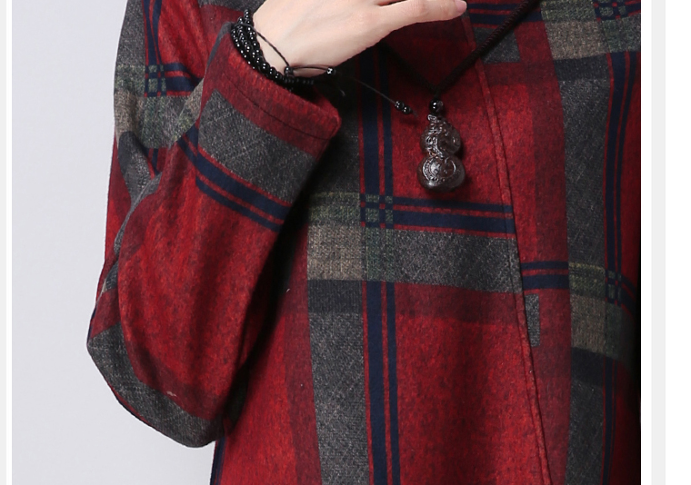 Woolen Dress Large Size Retro Plaid Autumn And Winter