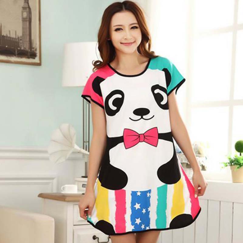 Milk Silk Short-sleeved Nightdress Ladies Pajamas