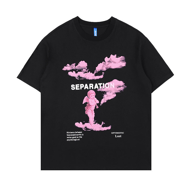 Men's Loose Fit Cupid Print Short Sleeve