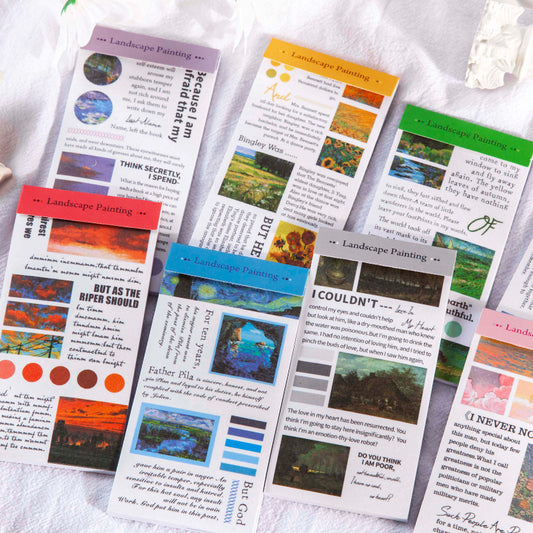 English Basic And Paper Sticker Book Series Of Famous Landscape Paintings