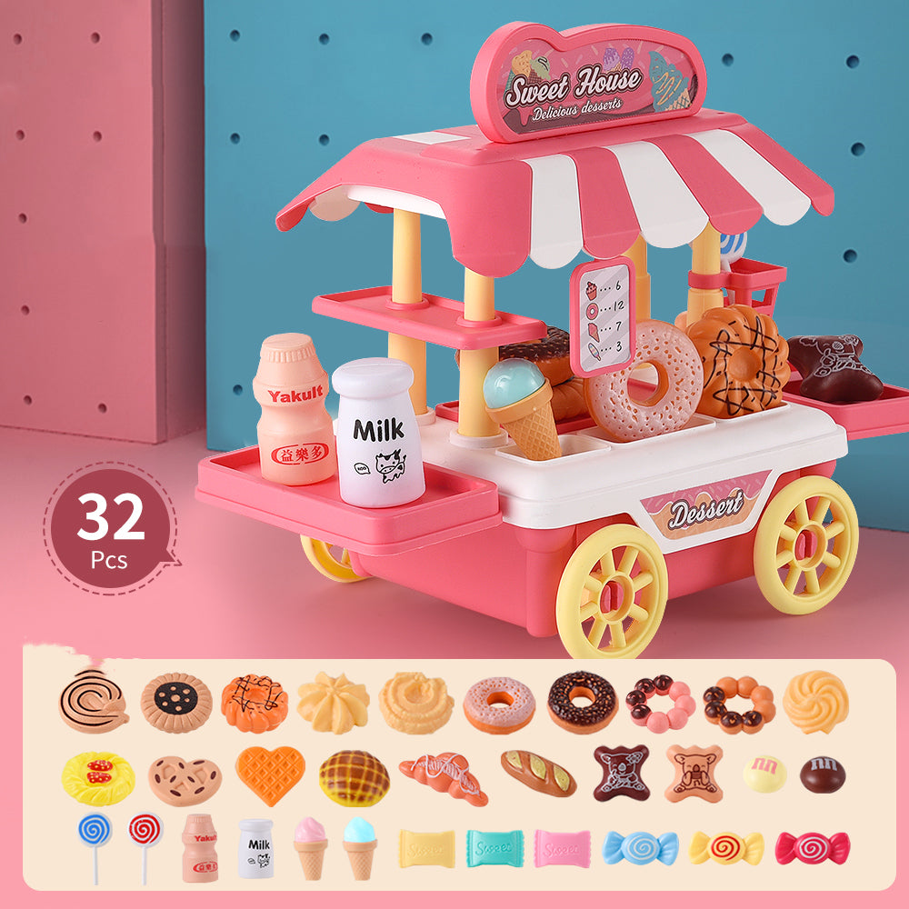 Children's Simulation Kitchen Dessert Burger BBQ Fast Food Truck Food Set