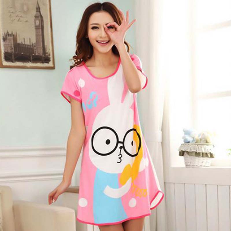 Milk Silk Short-sleeved Nightdress Ladies Pajamas