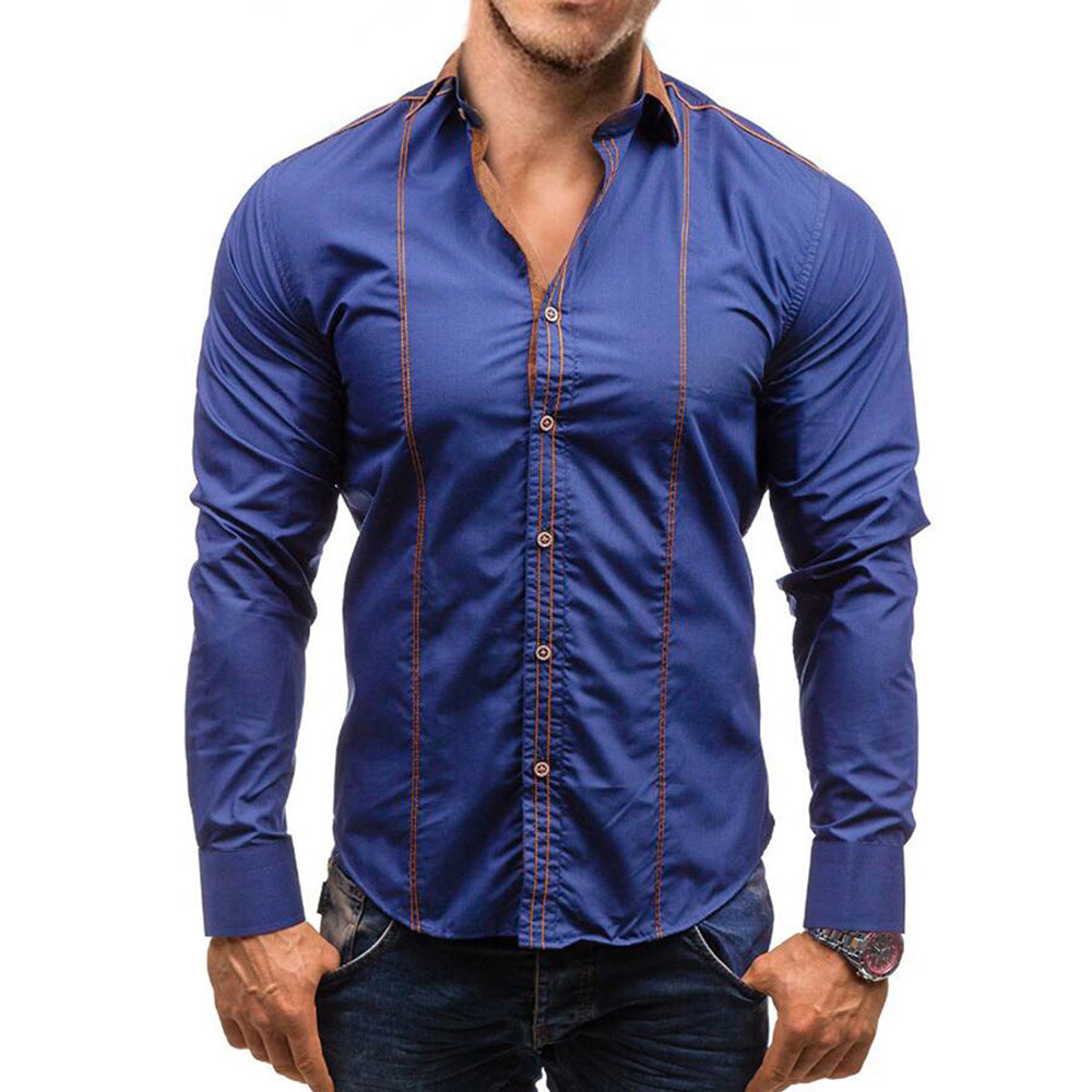 Casual Men's Loose Plus Size Long-sleeved Shirt