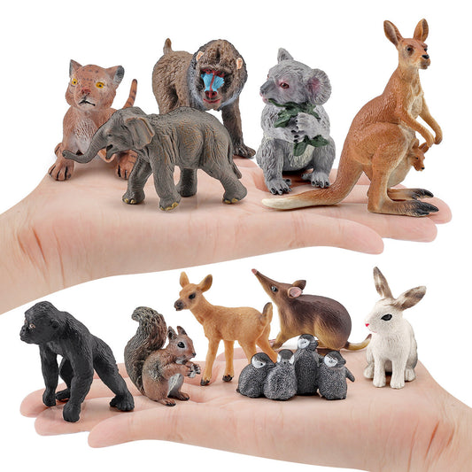 Brown Bear White-tailed Deer Anteater Kangaroo Koala Squirrel Mini Simulation Animal Model Ornaments