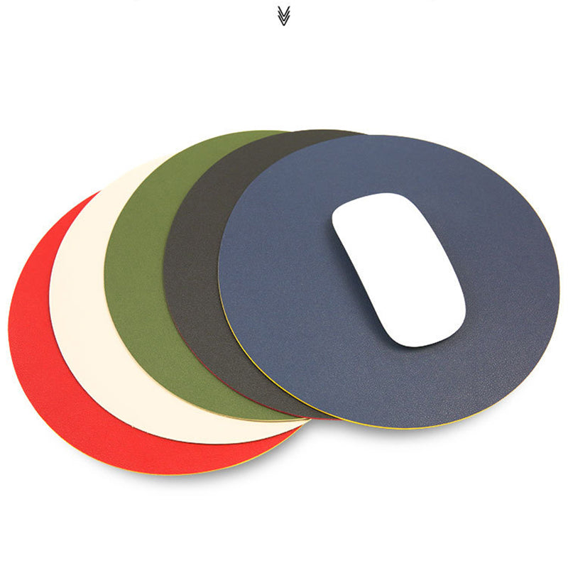 Solid Color Double Sided Round Mouse Pad Office Game Anti-Slip