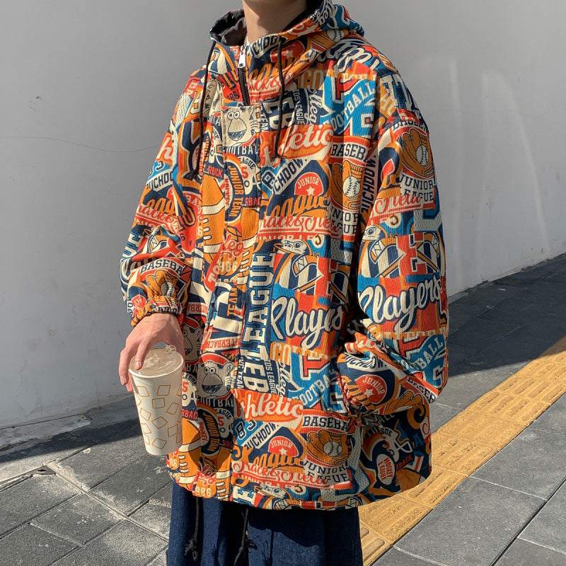 Tide Brand Printed Jacket Ruffian Handsome Fried Street Coat