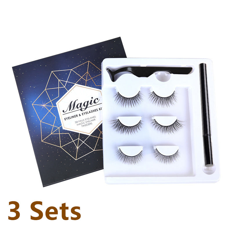 Natural Eyeliner Black Transparent Self-adhesive False Eyelashes