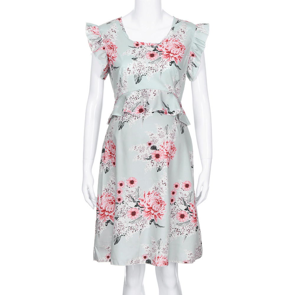 Women Sleeveless Maternity Dress Casual Flower Print