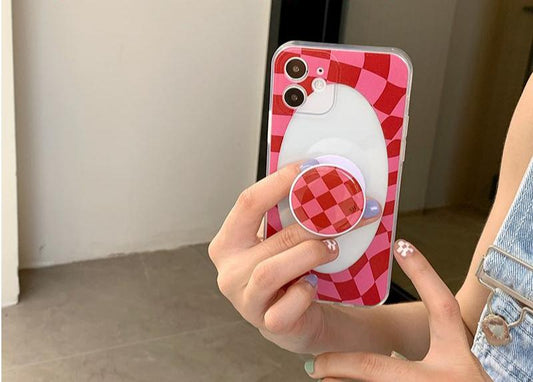 Irregular Checkerboard Telescopic Mobile Phone Holder
