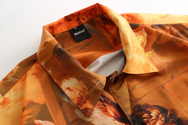 Oil Painting Art Full Print Casual Shirt Men