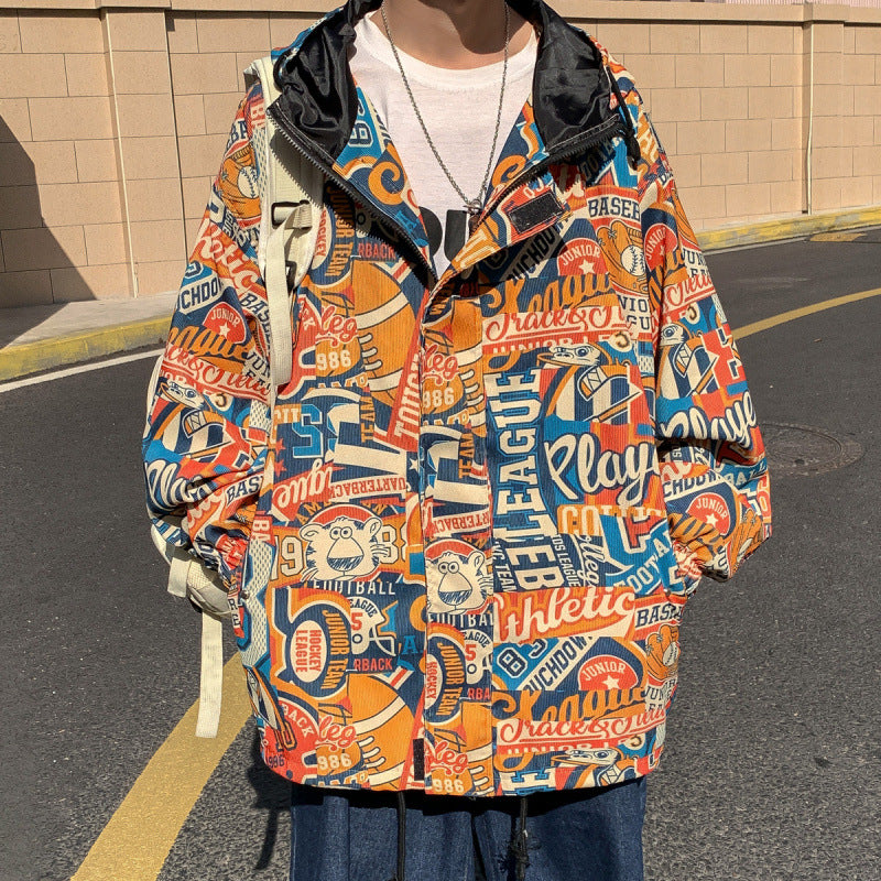 Tide Brand Printed Jacket Ruffian Handsome Fried Street Coat