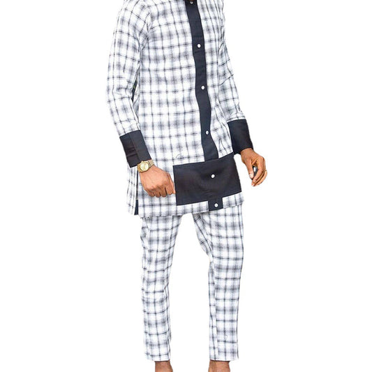 Jacket Casual Cotton Long Sleeve Shirt Suit Men's