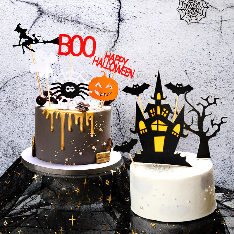 Stylish Halloween Decoration Birthday Cake Card