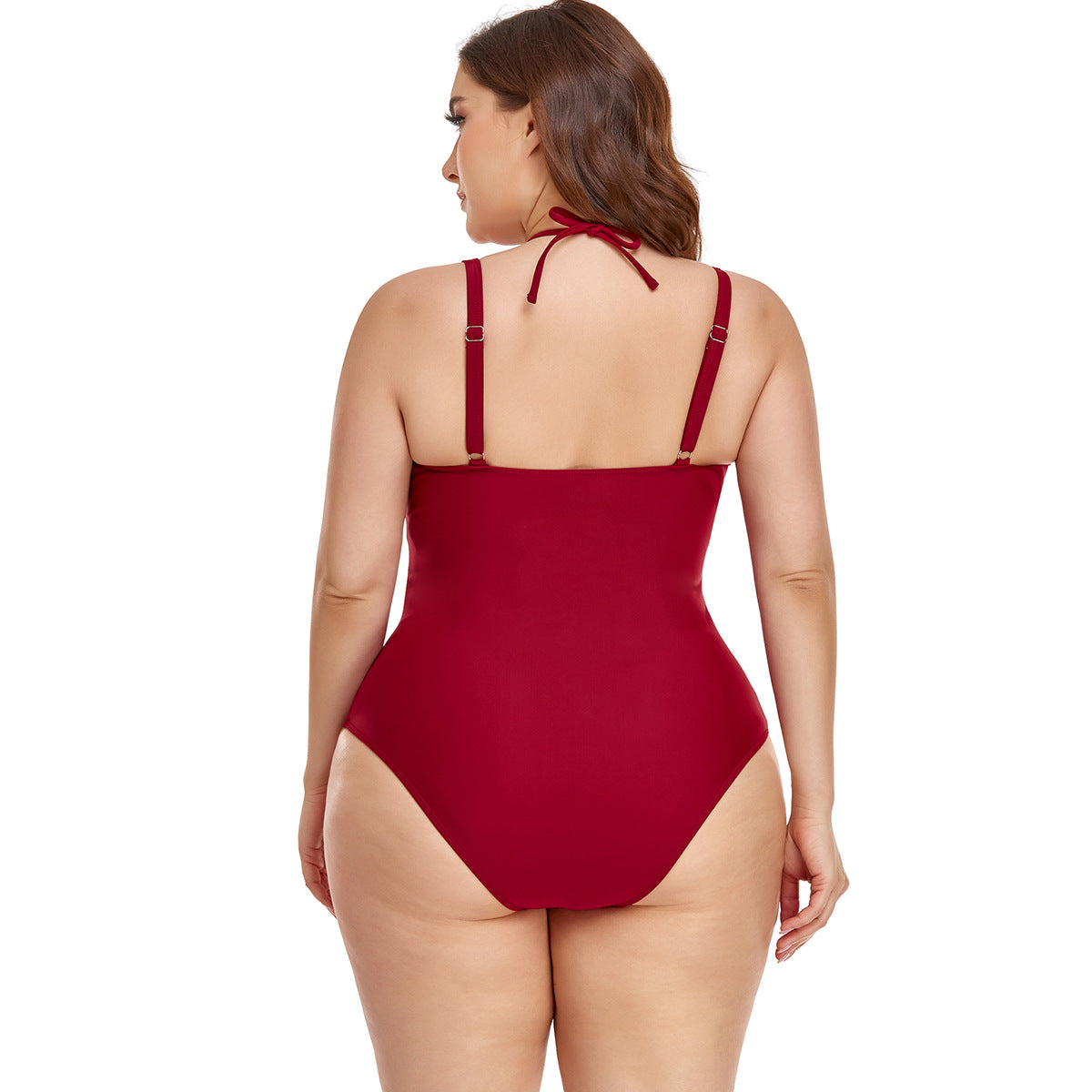 Women's Solid Color One Piece Triangle Bikini Waist