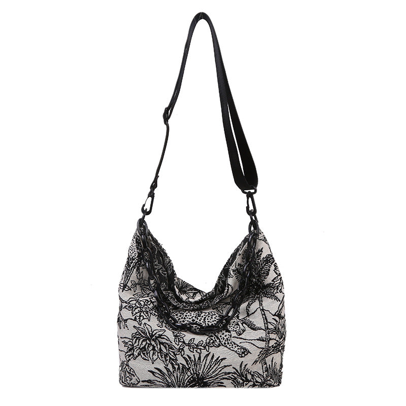 Women's Large Capacity Handbag With Simple Print