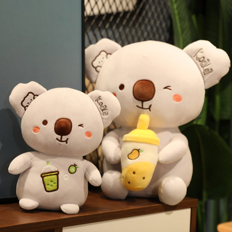 New Soft Milk Tea Cup Plush Doll Cute Koala Pillo