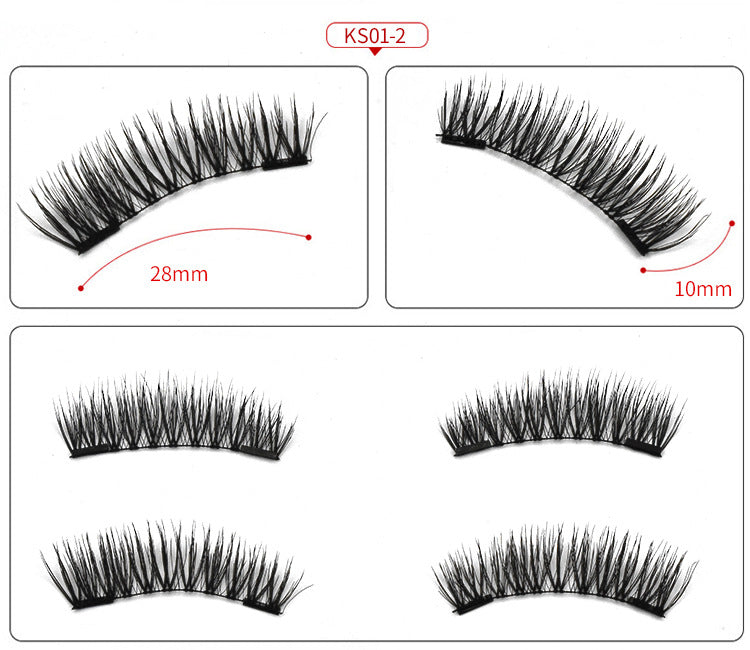 Double magnetic 8-piece magnetic false eyelash set