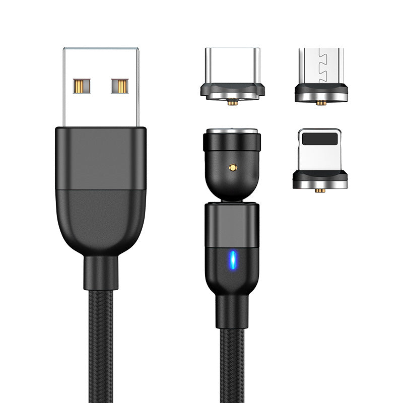 Magnetic Data Cable Threeinone 540-degree Rotation Charging Cable Suitable