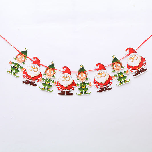 Christmas Decoration Paper Cardboard Color Hanging Flags Pull Strip Holiday Atmosphere Layout Supplies