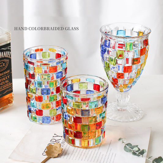 Hand Drawn Colorful Square Creative Glass