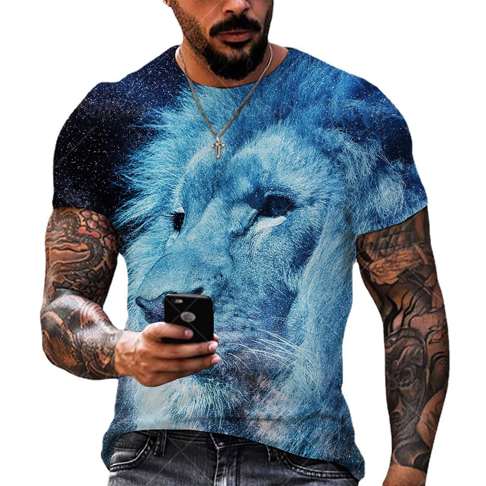 Lion Animal Digital Printing Men's Sports 3D T-shirt