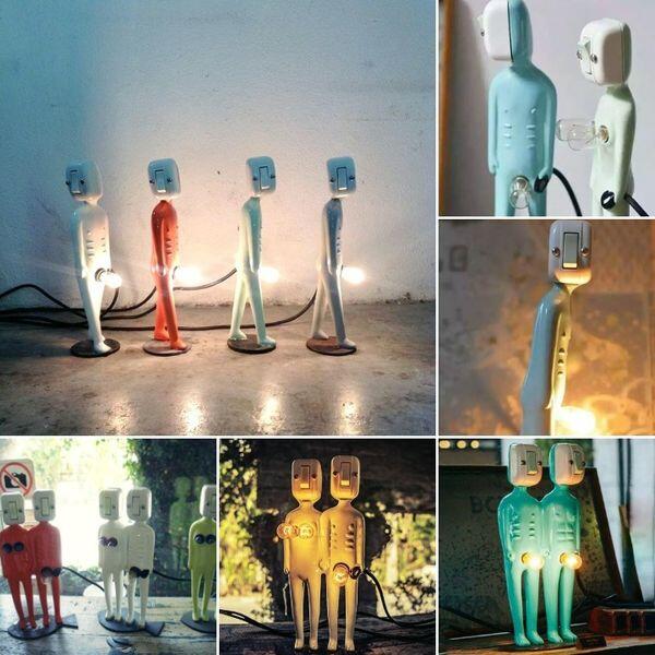 Body Bulbs Little Glowing Figures Resin Lamp Funny Male And