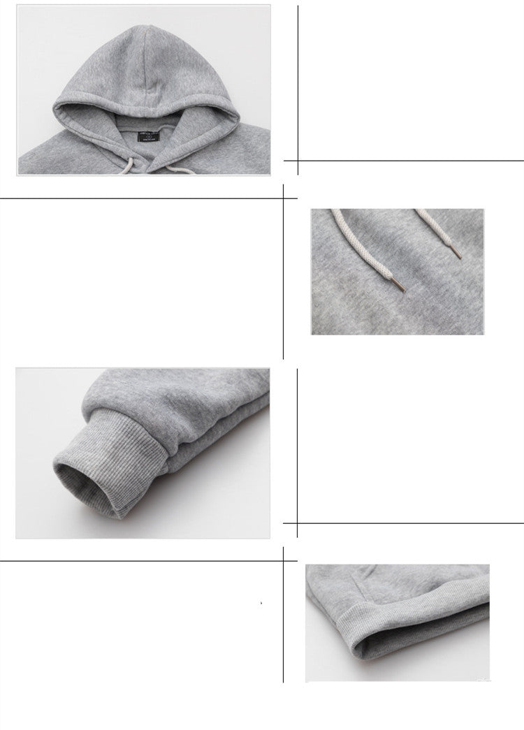 Casual Men's Loose Long-sleeved Plus Fleece Sweater