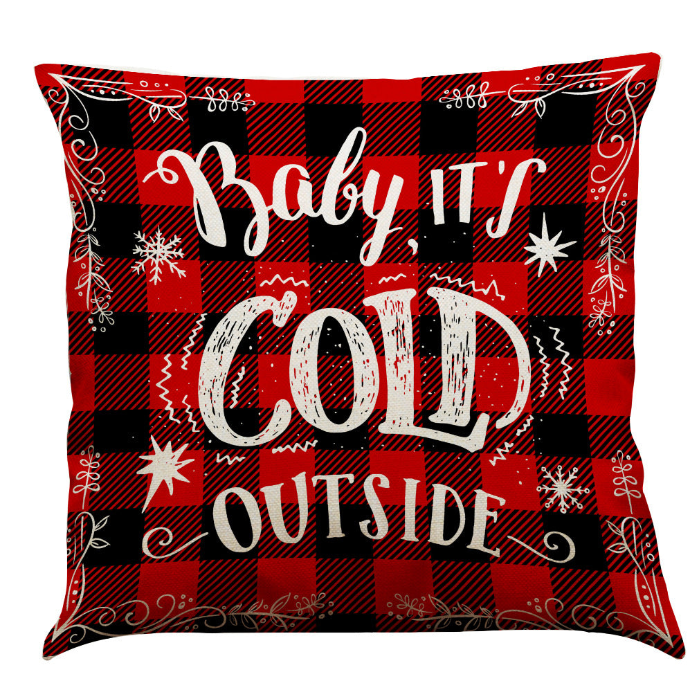 Christmas Cotton Linen Sofa Car Cushion Pillowcase