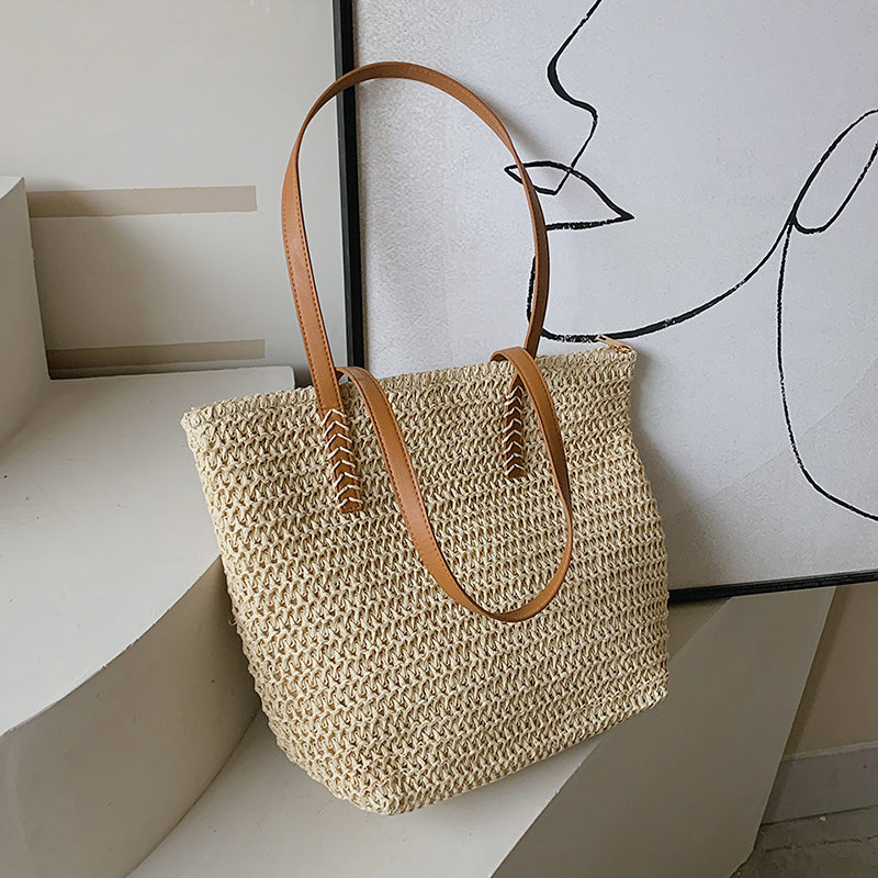 Hand-woven Women's Shoulder Handbag Bohemian 2022 Summer Fashion Straw Beach Tote Bag Travel Shopper Weaving Shopping Bags