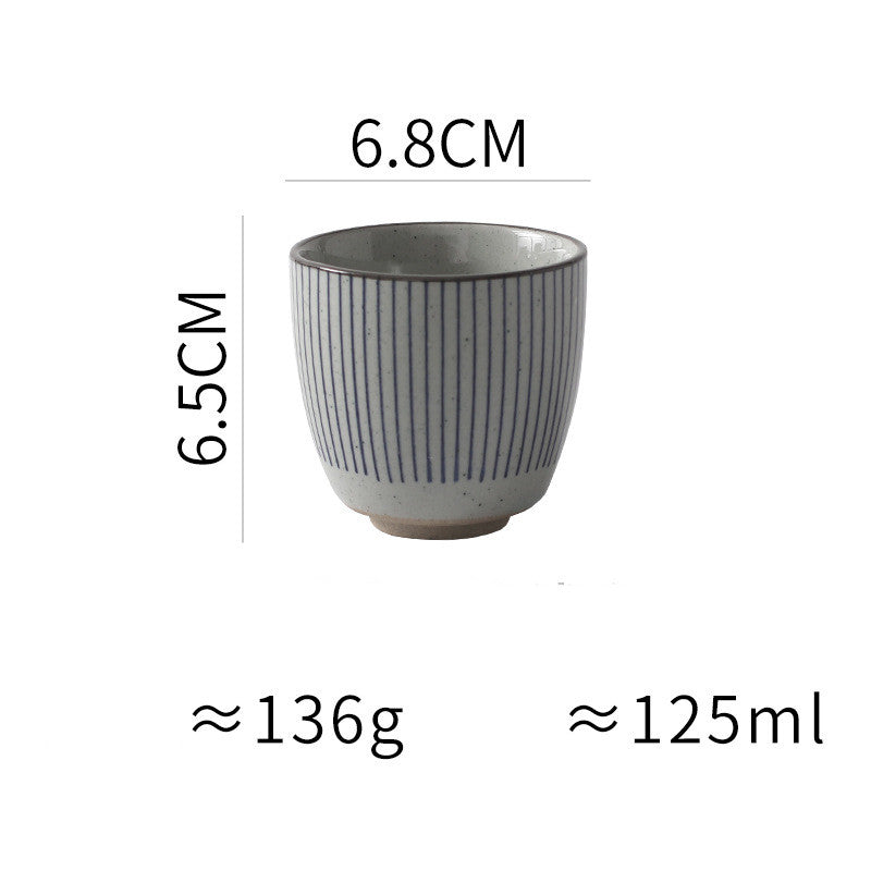 Japanese-style Ceramic Hand-colored Striped Water Cup