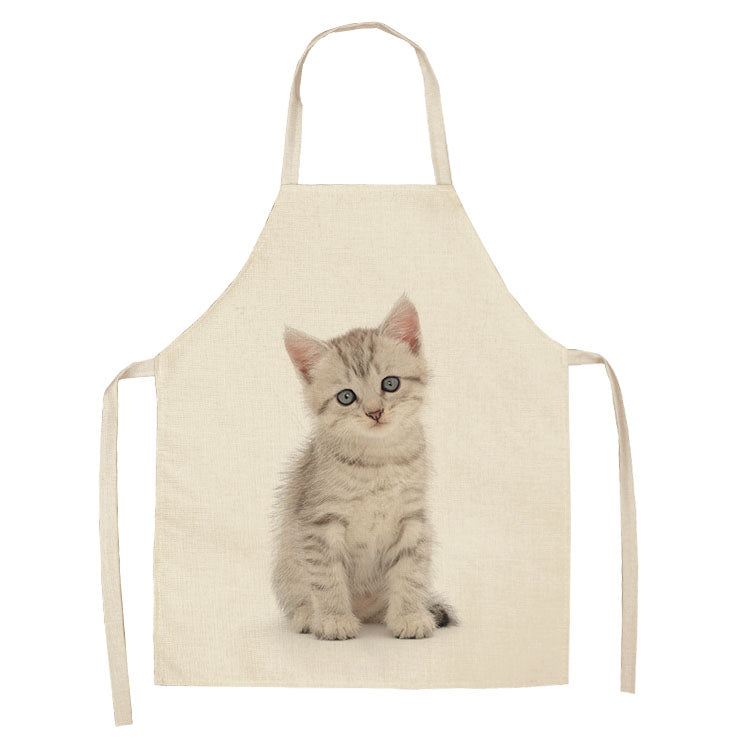 Kitchen Oil-proof Sleeveless Cotton And Linen Apron