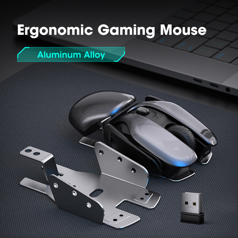 Wireless Gaming Mouse Aluminum Alloy Mute Mouse Rechargeable 1600DPI for Computer Gamer Slience Mouses Optical Mause Accessories