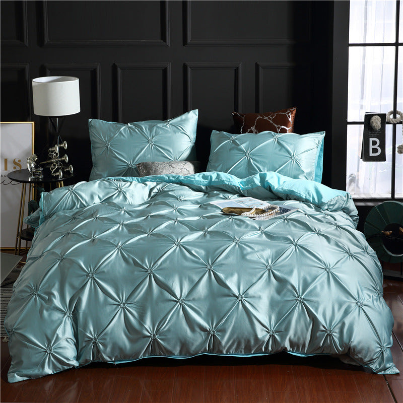 Washed Ice Silk Quilt Cover Three-piece