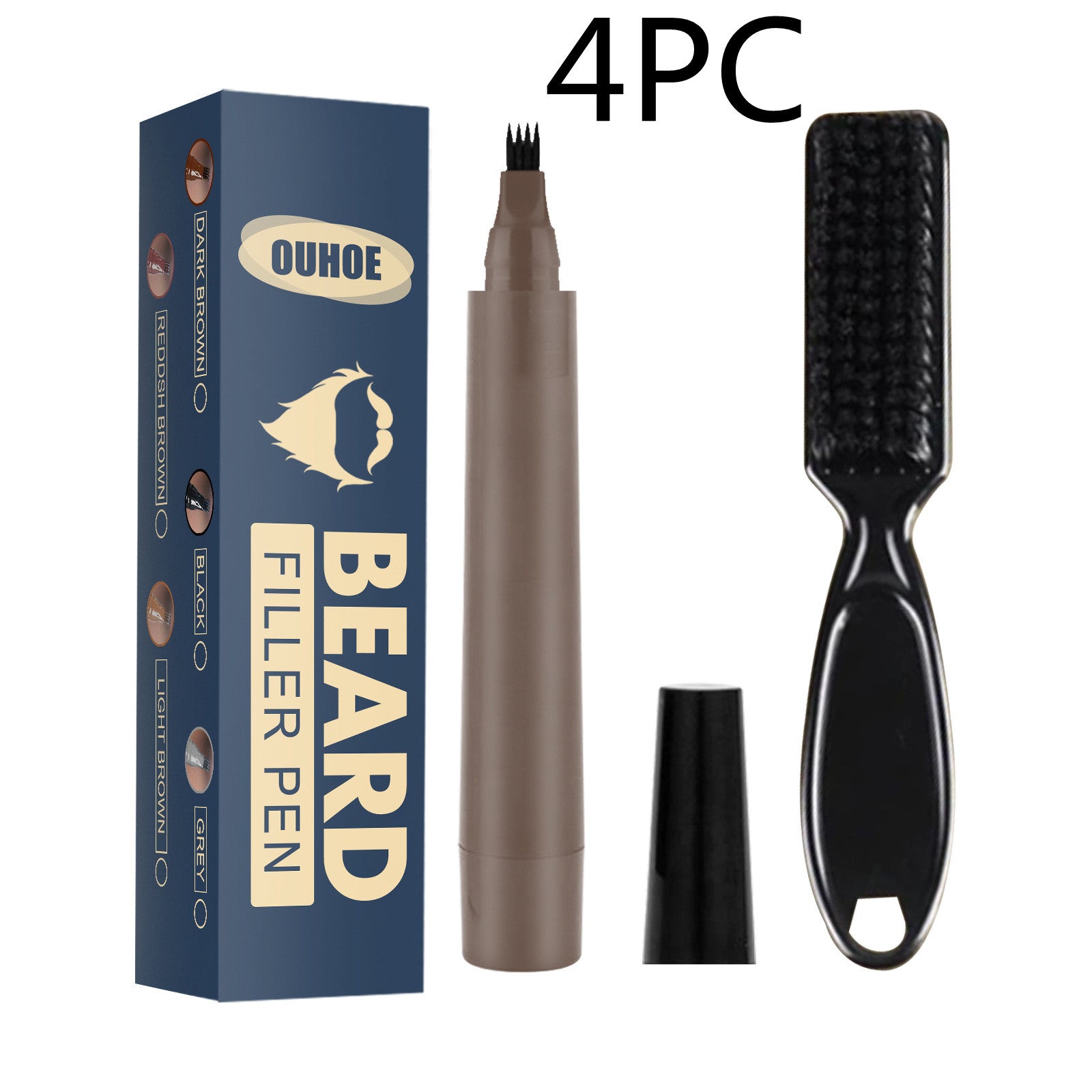 Beard Pencil Filler Beard Filling Pen Kit Barber Pencil With Brush Salon Facial Hair Styling Beard Brush Male Mustache Repair