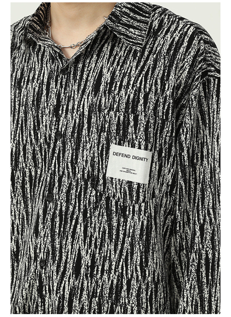 Men's Striped Korean Loose Shirt