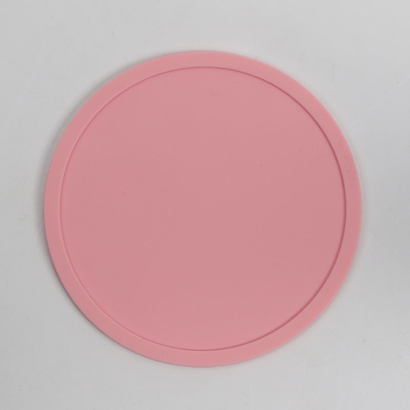 Simple Style Candy Color Silicone 10CM Round Coaster