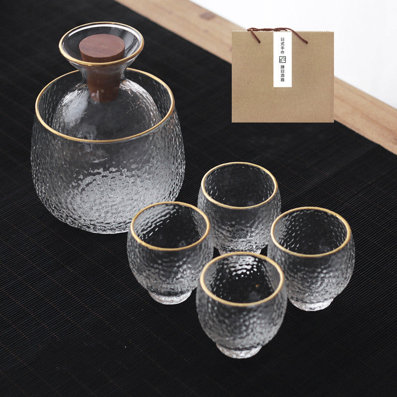 Japanese Handmade Lead-free Glass Wine Set For Home Use