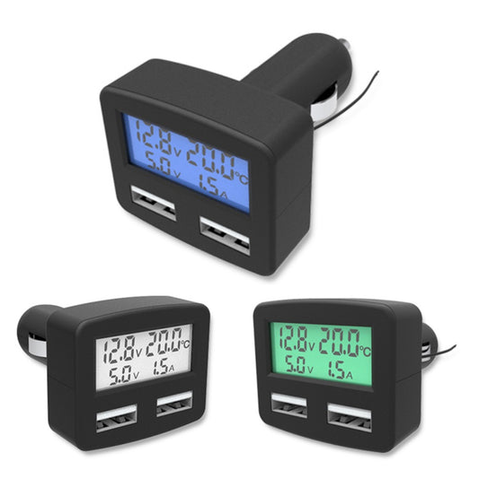 Multi Function LCD Car Charger Dual USB