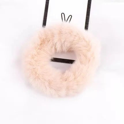 Women's Faux Fur Plush Solid Color Simple Hair Tie