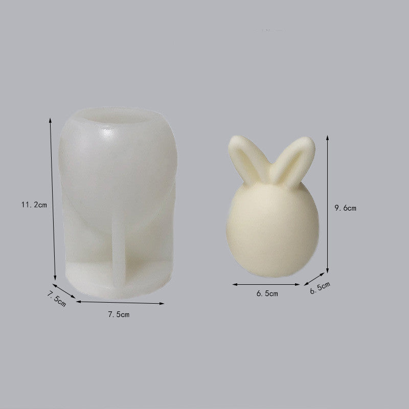 Easter Faceless Rabbit Head Baking Cake Mold DIY Ornaments Aromatherapy Candle Sitting Rabbit Silicone Mold