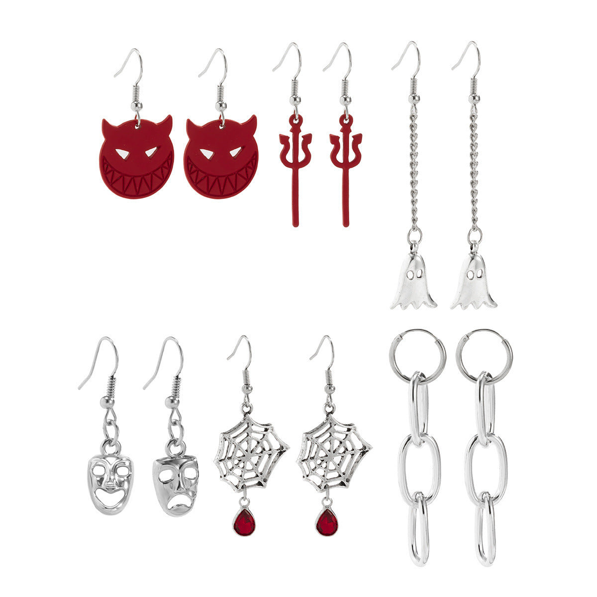 Halloween Sweet And Cool Ghost Demon Earring Set