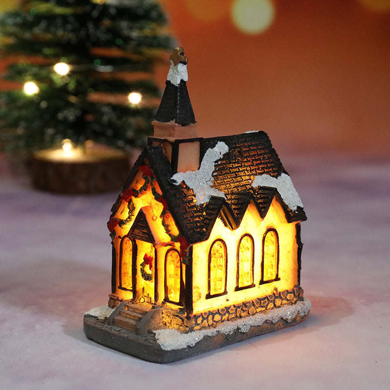 Christmas Decorations Micro Landscape Resin House