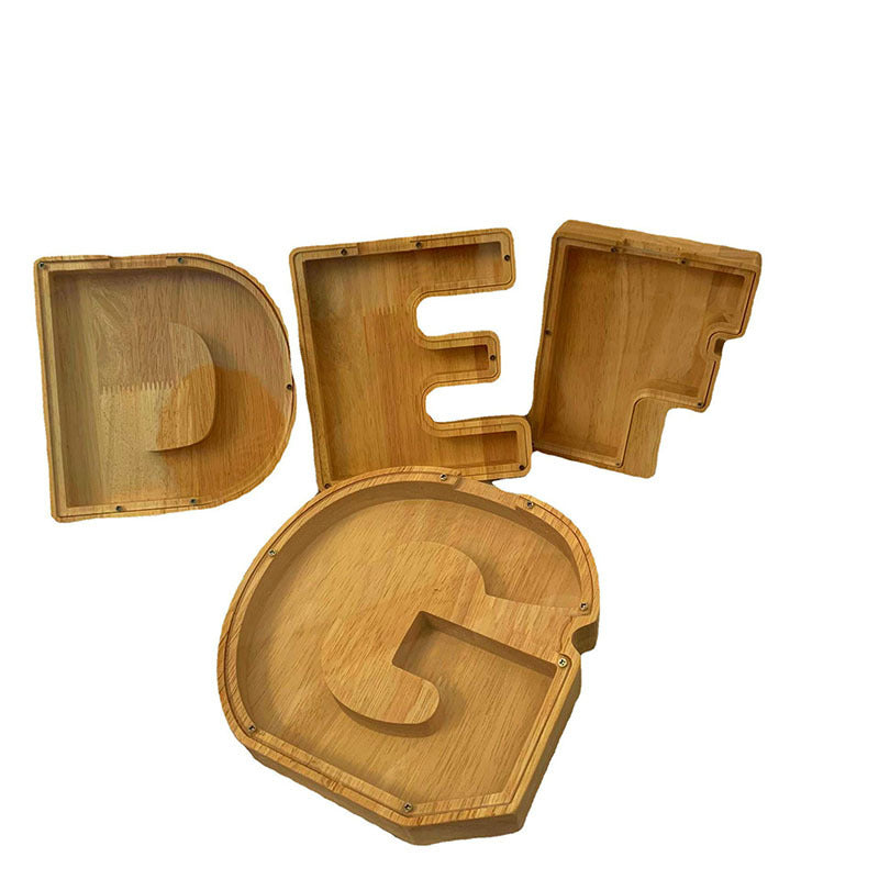 Twenty-six English Alphabet Piggy Bank Wooden