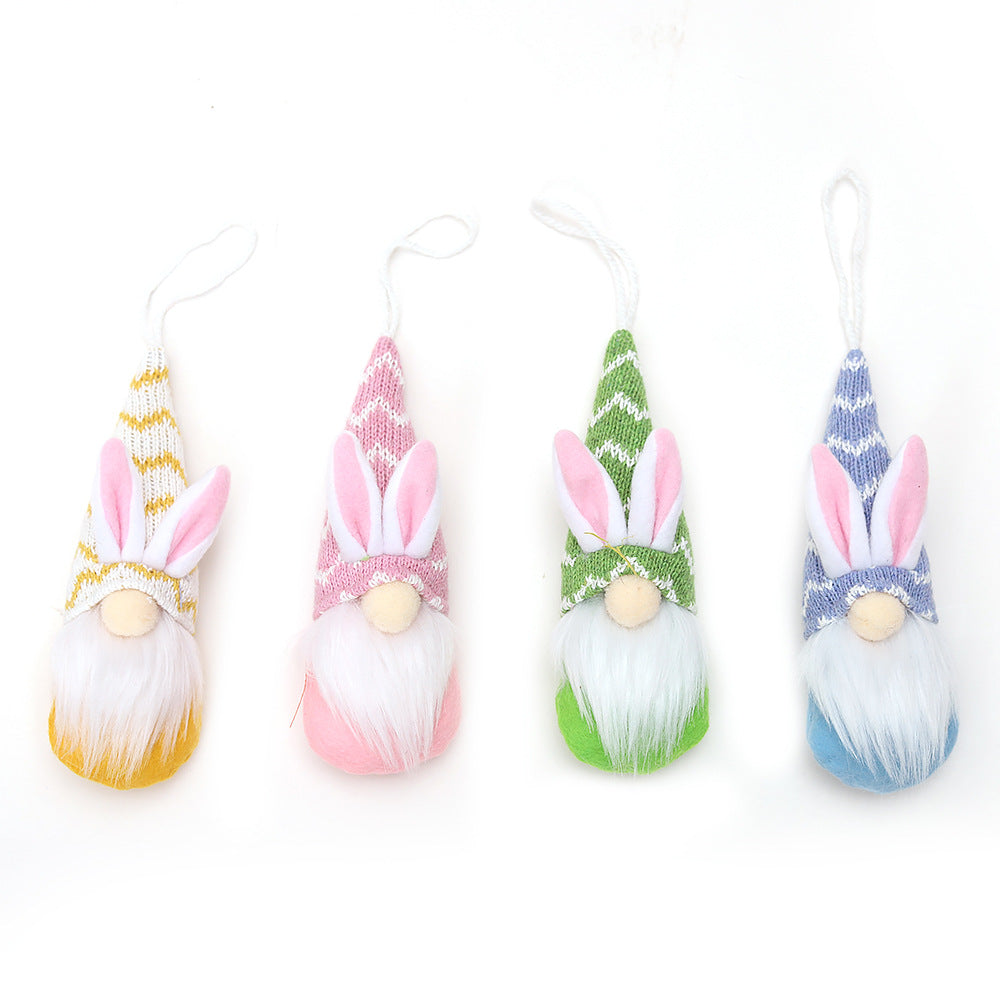 Easter Knitted Hat Faceless Old Man Doll Pendant