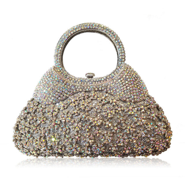 Women's Handmade Diamond Openwork Crystal Evening Bag