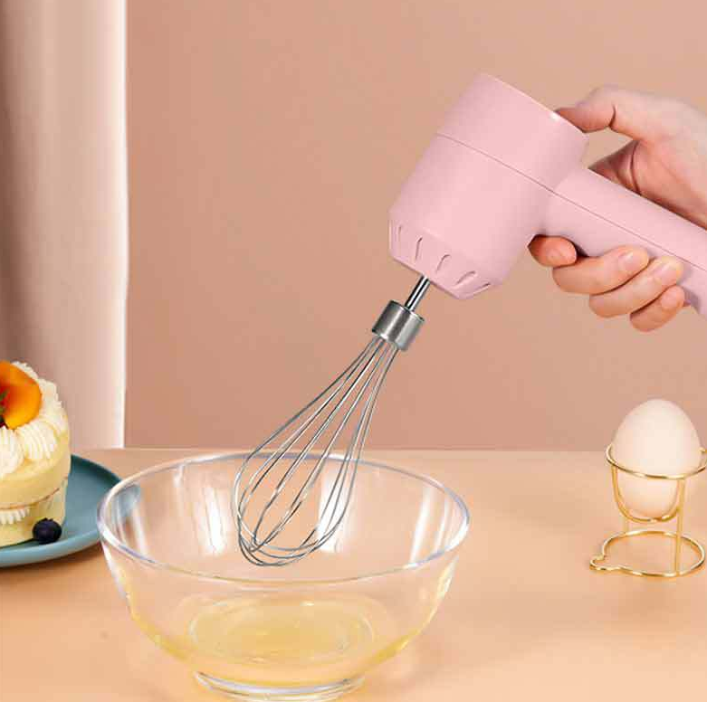 Portable Mini WirelessElectric Egg Beater HandHeld USB Rechargeable Food Mixer Milk Frother 3 Speed Cream Food Cake Mixer