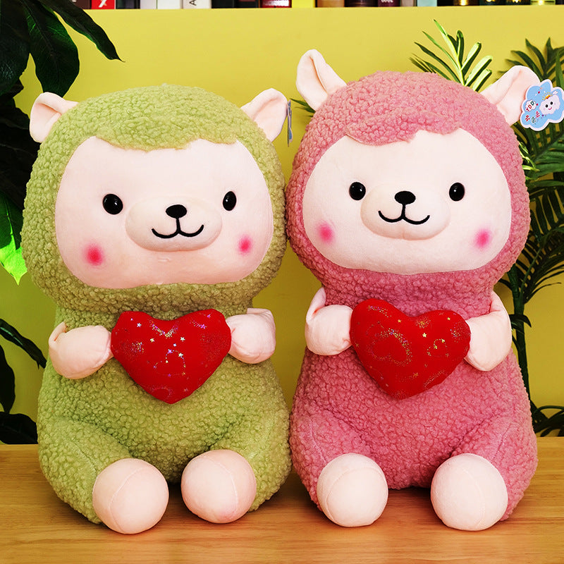 Cute Hugging Alpaca Doll Plush Toy Pendant