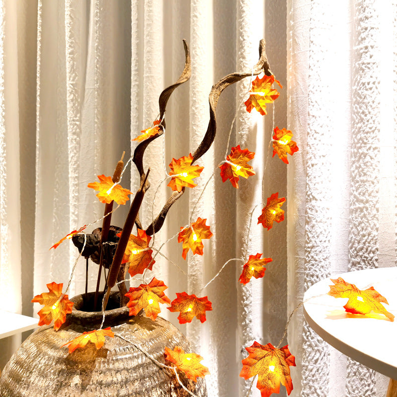 Lights Halloween Decorative String Lights LED Maple Leaf